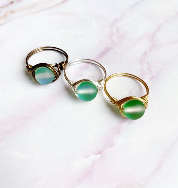Green Mystic Aura Quartz Ring